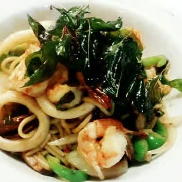 Spicy Hot Basil Spaghetti.